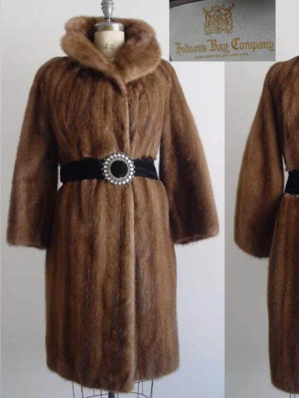 HUDSON'S BAY COMPANY! Demi Buff Mink Coat Petite Size 9